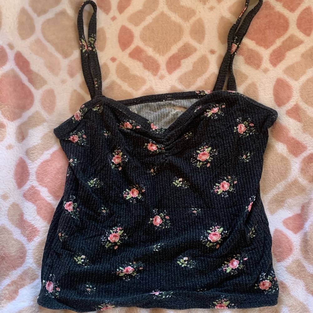 Floral Black Camisole Top